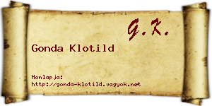 Gonda Klotild névjegykártya